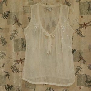Banana Republic sheer sleeveless top with sequins